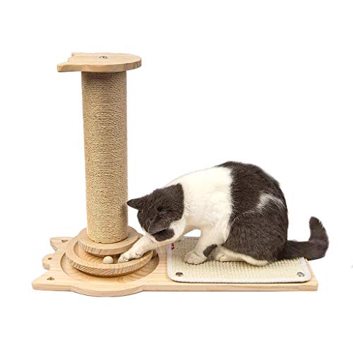 QIFFIY Kratzbaum Tall Cat Scratching Post, Cat Interactive Toys - Cat Scratch Post, Katzenkätzchen - Plüsch Sisal Scratch Pole Cat Scratcher Katzenbaum (Color : B) von QIFFIY