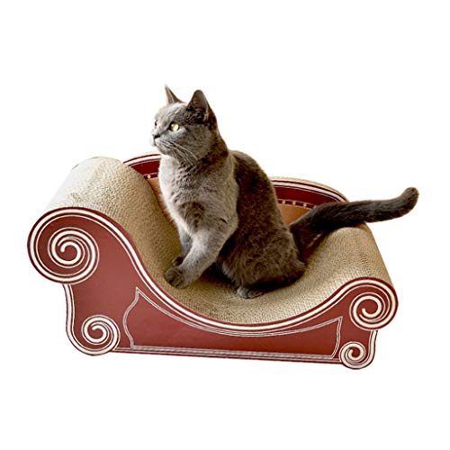 QIFFIY Kratzbrett Luxus-Katze Scratcher Lounge Corrugated Papier Katze Verkratzen Karton Couch Cat Scratch Bed Verkratzen Lounger Sofa Katzenkratzer (Color : Red) von QIFFIY
