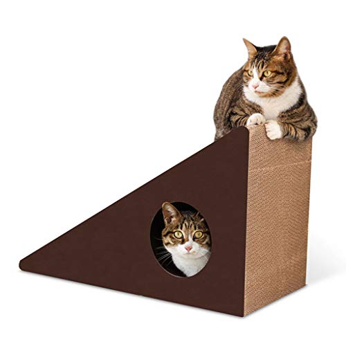 QIFFIY Kratzbrett Triangular Slope Cat Scratcher Katzenspielzeug Brett Corrugated Paper in verfügbarem auf DREI Seiten Cat Verkratzen Katzenbedarf Katzenkratzer (Color : B-Brown) von QIFFIY