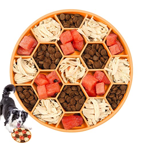 QINGHUAI Slow Feeding Hundenapf,Feeder Slow Bowl zum Spaß - Slow Feeder-Hundenäpfe aus Silikon für mittelgroße und große Hunde von QINGHUAI