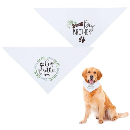 QINGYIWL Hundehalstuch, Dreieckstuch aus Baumwolle, mit Aufschrift "Big Brother", waschbar, Schal, Lätzchen, Zubehör, Häuptling für mittelgroße und große Hunde und Haustiere, Geschenk, 42 x 42 x 62 QINGYIWL Hundehalstuch, Dreieckstuch aus Baumwolle, mit Aufschrift "Big Brother", waschbar, Schal, Lätzchen, Zubehör, Häuptling für mittelgroße und große Hunde und Haustiere, Geschenk, 42 x 42 x 62 von QINGYIWL