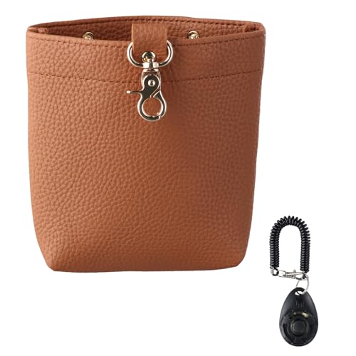 QINGZY Hundeleckerlis Tasche mit Training-Clicker, wasserdichte Leckerlitasche für Hunde, 13.5x11cm Hundeleckerli Tasche Klein für Haustier Welpen Reisen im Freien von QINGZY