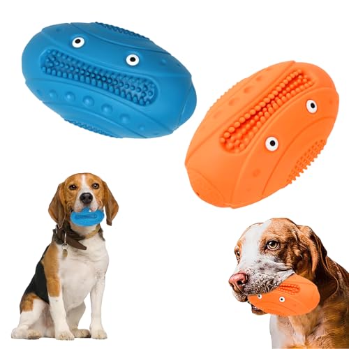 2 Stück Kauspielzeug für Aggressive Kauer, Unzerstörbares Hundespielzeug für große mittelgroße Hunde, Quietschendes Naturkautschuk Hundespielzeug, Langlebiges Interaktives Hunde Spielzeug,Blau,Orange 2 Stück Kauspielzeug für Aggressive Kauer, Unzerstörbares Hundespielzeug für große mittelgroße Hunde, Quietschendes Naturkautschuk Hundespielzeug, Langlebiges Interaktives Hunde Spielzeug,Blau,Orange von QINGZY