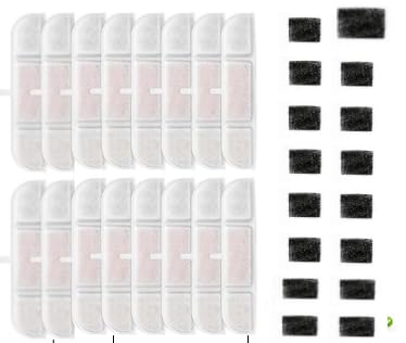 Filter Katzenbrunnen - 32 Stück Katzenbrunnen Filter, Filter für Dockstream Trinkbrunnen für Katze PLWF105/PLWF115/PLWF005, Katzenbrunnen Ersatzfilter, 16Schaumstoffschwämme und 16 Filterkartuschen Filter Katzenbrunnen - 32 Stück Katzenbrunnen Filter, Filter für Dockstream Trinkbrunnen für Katze PLWF105/PLWF115/PLWF005, Katzenbrunnen Ersatzfilter, 16Schaumstoffschwämme und 16 Filterkartuschen von QITIXI:OU