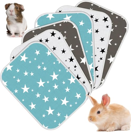 QITIXI:OU 6 Stück Saugfähige MeerschweinchenKäfig Einlagen, 35 * 45cm Wiederverwendbare PIPI Pads, Waschbare Urin Unterlagen wasserdichte, Urin Pads Kätzchen Welpenmatten QITIXI:OU 6 Stück Saugfähige MeerschweinchenKäfig Einlagen, 35 * 45cm Wiederverwendbare PIPI Pads, Waschbare Urin Unterlagen wasserdichte, Urin Pads Kätzchen Welpenmatten von QITIXI:OU