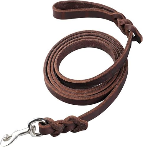 QIUMING 1 Stück Leder-Hundeleine 6,6 Fuß, geflochtenes Leder-Hundeseil, robuste Echtleder-Haustierleine, starker Metall-Drehclip QIUMING 1 Stück Leder-Hundeleine 6,6 Fuß, geflochtenes Leder-Hundeseil, robuste Echtleder-Haustierleine, starker Metall-Drehclip von QIUMING