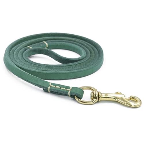 QIUMING 130 cm/180 cm bequemes Zugseil der Hundeleine aus echtem Leder für das Training und Spazierengehen Kleiner bis mittelgroßer Hunde in Braun, Rot, Grün QIUMING 130 cm/180 cm bequemes Zugseil der Hundeleine aus echtem Leder für das Training und Spazierengehen Kleiner bis mittelgroßer Hunde in Braun, Rot, Grün von QIUMING