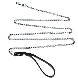 Bisssichere Hochleistungskette für Hunde, Leine für Haustiere, Metallleine, Griff, Auslösehaken für Haustiere, Trainingshalsband, Leine, Halskette, Hundeprodukt von QIUMING