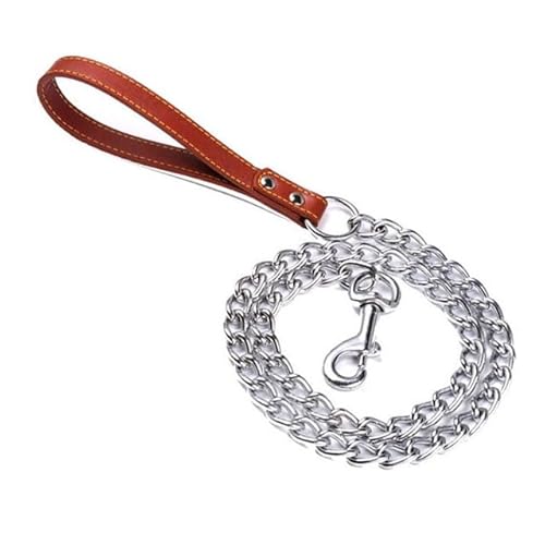 QIUMING Hundekettenleine, Hundeleine aus Metall, Trainingsleine aus Stahl, robuste, kausichere Hundeleine mit gepolstertem Griff für mittelgroße und große Hunde QIUMING Hundekettenleine, Hundeleine aus Metall, Trainingsleine aus Stahl, robuste, kausichere Hundeleine mit gepolstertem Griff für mittelgroße und große Hunde von QIUMING