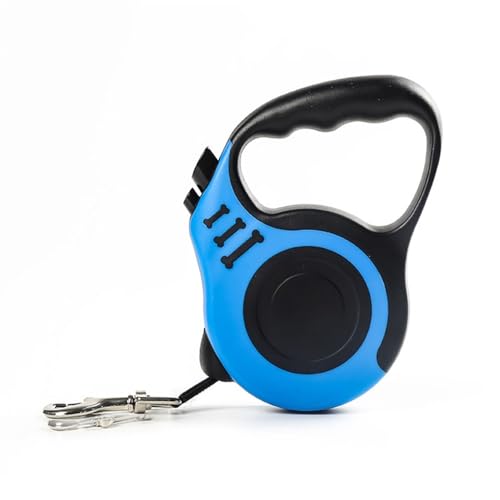 QIUYMGFG Hundeleine Verstellbare Führleine Einziehbare Haustier-Hundeleine 3 m 5 m Welpenlauf-Laufleine für kleine mittelgroße Hunde(Blue Bone,3m) von QIUYMGFG