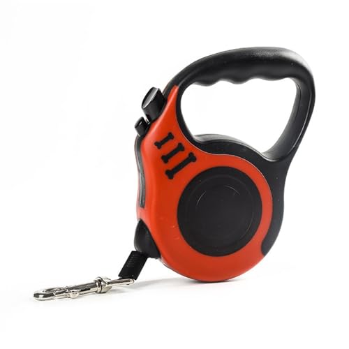 QIUYMGFG Hundeleine Verstellbare Führleine Einziehbare Haustier-Hundeleine 3 m 5 m Welpenlauf-Laufleine für kleine mittelgroße Hunde(Red Bone,3m) von QIUYMGFG