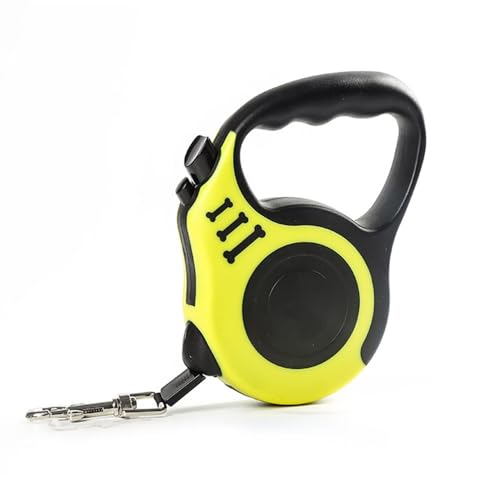 QIUYMGFG Hundeleine Verstellbare Führleine Einziehbare Haustier-Hundeleine 3 m 5 m Welpenlauf-Laufleine für kleine mittelgroße Hunde(Yellow Bone,5m) von QIUYMGFG