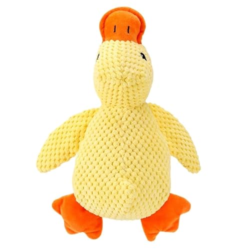 QIXUJAK Anti-Stress-Ente für Hunde – Beruhigende Ente für Hunde – Weiches und langlebiges Plüschspielzeug, gelbes Anti-Stress-Plüsch-Entenspielzeug (Groß) von QIXUJAK