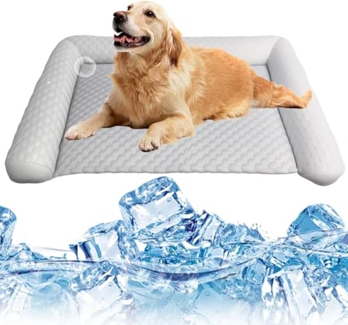 QIXUJAK Hundekühlmatte, Ganzjahres-Universal-Hundekühldecke, Sommerkühlmatte, Hundematte und Hundekühlmatte, Geeignet für Zuhause, Ausflug oder im Auto, Wasserdicht und Faltbar (Grau,L 70 * 45cm) QIXUJAK Hundekühlmatte, Ganzjahres-Universal-Hundekühldecke, Sommerkühlmatte, Hundematte und Hundekühlmatte, Geeignet für Zuhause, Ausflug oder im Auto, Wasserdicht und Faltbar (Grau,L 70 * 45cm) von QIXUJAK