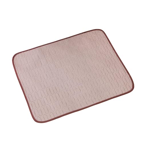 QIXUJAK Kühlmatte für Haustiere, waschbare Kühlmatte für Katzen und Hunde, Bequeme Latex-Kühlmatte für Haustiere für heiße Sommertage, ideal für Haustiere (Braunes,L 70 * 55cm) von QIXUJAK