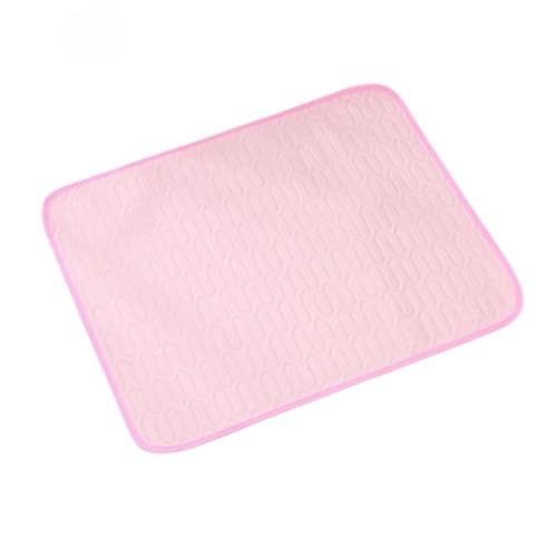 QIXUJAK Kühlmatte für Haustiere, waschbare Kühlmatte für Katzen und Hunde, Bequeme Latex-Kühlmatte für Haustiere für heiße Sommertage, ideal für Haustiere (Rosa,L 70 * 55cm) von QIXUJAK
