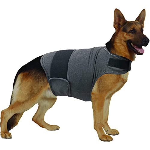 QIYADIN Dog Comfort Hunde-Anxiety Relief Mantel, atmungsaktive Donner-Shirts für Hunde, Hunde-Anxiety-Weste, Jacke, Warp, Welpen, Angst, beruhigende Weste, Wrap (XL) von QIYADIN