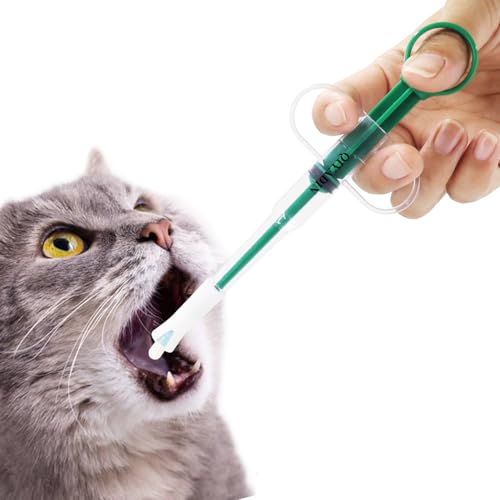 QIYADIN Katzen-Pillen-Shooter, Haustier-Pillenpistole für Katzen und Hunde, Haustier-Medizin-Spender für Kleintiere, Hunde-Piller-Shooter mit fester weicher Spitze (Anti-Fall) von QIYADIN