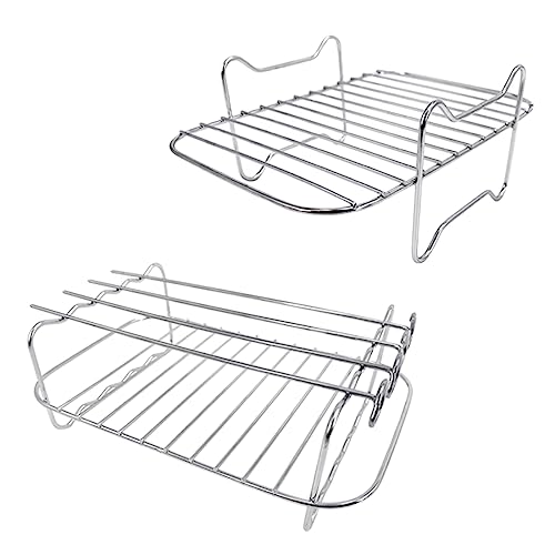 QIYUDUOLA 2er-Pack Grillrost mit 4 Grillspießen, Set für Luftfritteuse, Schnellkochtopf, Grillrost QIYUDUOLA 2er-Pack Grillrost mit 4 Grillspießen, Set für Luftfritteuse, Schnellkochtopf, Grillrost von QIYUDUOLA