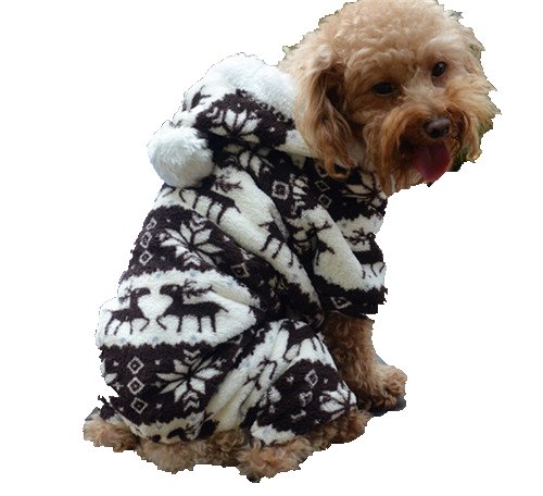 Qiyun. Z Casual Vier Beine schwarz weiß Samt Schnee Deer Weihnachten Hoodie Hund Sweater Winter Warm Coat von QIYUN.Z