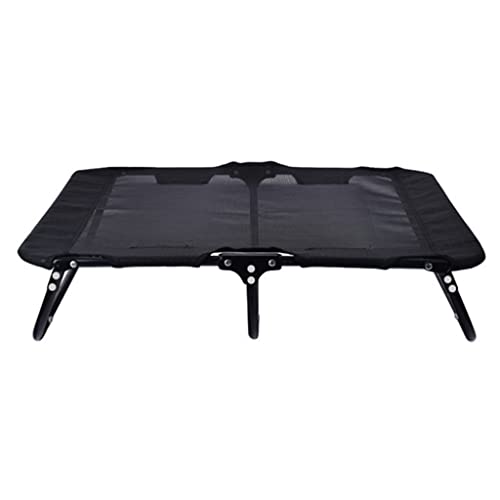 QIooQsaQ Erhöhte Hundebetten, faltbares Hunde-Campingbett, Haustierbett, leicht zu tragen, waschbar (Farbe: Schwarz, Größe: 71 x 58 x 16 cm) (Schwarz (L x B x T) von QIooQsaQ