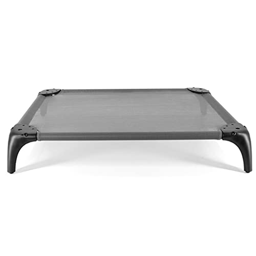 QIooQsaQ Erhöhtes Hundebett, erhöhtes Hundebett, atmungsaktives Haustierbett, Outdoor-Hundebett, Netzgewebe, langlebig (Farbe: Grau, Größe: 102 x 70 x 15 cm) von QIooQsaQ