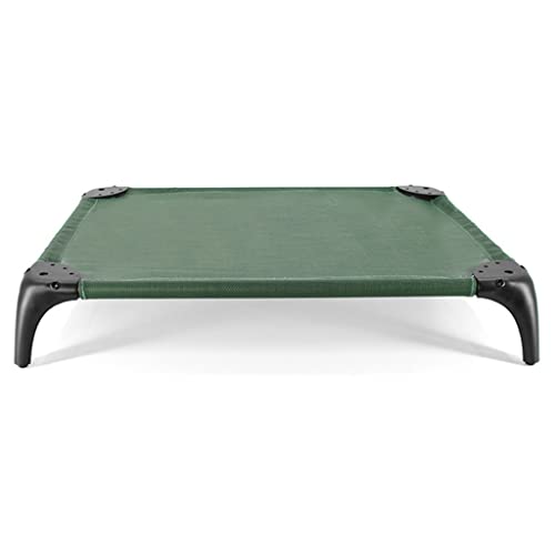 QIooQsaQ Erhöhtes Hundebett, erhöhtes Hundebett, atmungsaktives Haustierbett, Outdoor-Hundebett, Netzgewebe, langlebig (Farbe: Grün, Größe: 68 x 52 x 13 cm) von QIooQsaQ
