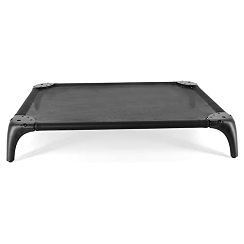 QIooQsaQ Erhöhtes Hundebett, erhöhtes Hundebett, atmungsaktives Haustierbett, Outdoor-Hundebett, Netzgewebe, langlebig (Farbe: Schwarz, Größe: 85 x 65 x 13 cm) von QIooQsaQ