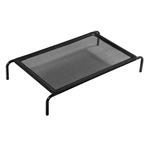 QIooQsaQ Erhöhtes Hundebett, erhöhtes Hundebett, atmungsaktives Netz-Hochbett für Hunde (Farbe: Schwarz, Größe: 104 x 68 x 21 cm) von QIooQsaQ