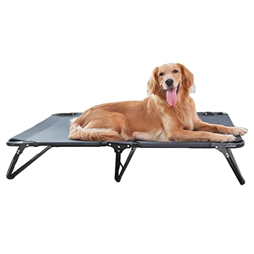 QIooQsaQ Erhöhtes Hundebett, erhöhtes Hundebett, waschbar, faltbares Hundebett, atmungsaktives Netzgewebe, langlebig, erhöhtes Bett (Farbe: Schwarz, Größe: 107 x 61 x 20 cm) (Schwarz (L x B x H) 33 x von QIooQsaQ