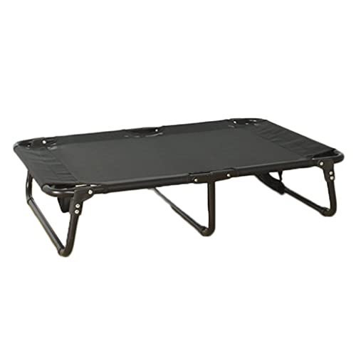 QIooQsaQ Erhöhtes Hundebett, tragbares, erhöhtes Haustierbett, atmungsaktives Netzgewebe, faltbares Hundebett für drinnen und draußen (Farbe: Schwarz, Größe: 89 x 61 x 20 cm) von QIooQsaQ