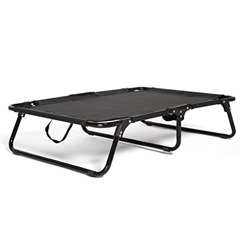 QIooQsaQ Erhöhtes Hundebett, zusammenklappbares Haustierbett mit waschbarem Hundebett, geeignet für große, mittelgroße und kleine Hunde (Farbe: Schwarz, Größe: 120 x 80 x 22 cm) von QIooQsaQ