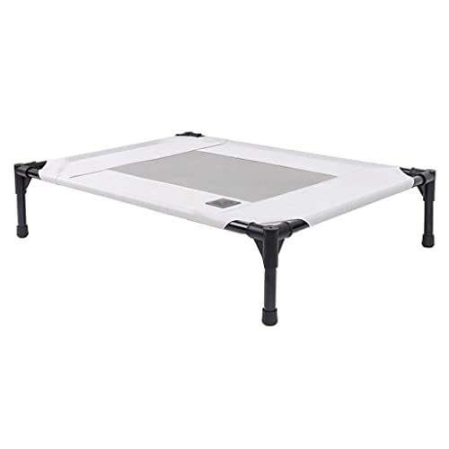 QIooQsaQ Erhöhtes Hundebett mit waschbarem Netz-Hundebett, kühlendes erhöhtes Haustierbett, erhöhtes Hundebett, Hundetrampolin (Farbe: Schwarzgrau, Größe: 58 x 45 x 19 cm) von QIooQsaQ