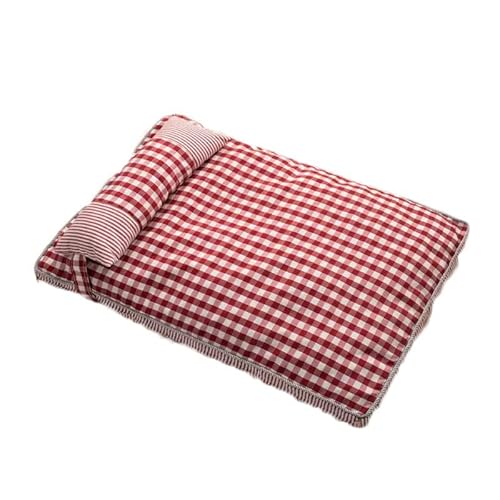 QIooQsaQ Haustier-Schlafbett, Hundematte, abnehmbar und waschbar, Hundehütte, Schlafmatte, Ganzjahres-Hundehütte, Hundebett (Rot, M) von QIooQsaQ