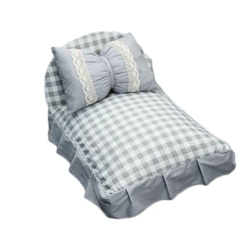 QIooQsaQ Hundebett, Katzenbett, Prinzessinnenbett, Zwinger für mittelgroße und kleine Hunde, Schlafzubehör, Sofa für Hunde (Rosa, 40 x 50 cm), Grau 2,5 cm L x 5,1 cm B x 7,6 cm T von QIooQsaQ