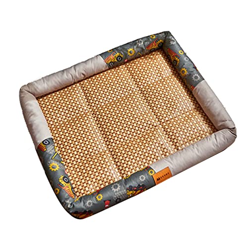 QIooQsaQ Kühlmatte für Hunde mit Rutschkissen, quadratisch, Kühlmatte für große Hunde, Kühlmatte, Kühlmatte, rundes Hundebett, Kissen zum Reinigen von Tieren, faltbar, Größe L, Grau von QIooQsaQ