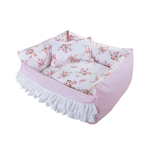 QIooQsaQ Winter-Hundehütte, flauschig, weich, atmungsaktiv, abnehmbar, Hundehütte, Haustiersofa, Bett (90 x 70 cm) (einfarbig) von QIooQsaQ