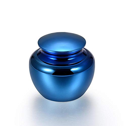 QJZM Pure Handcraft Apfelform Mini Cremation Urnen Roségold Haustier/Mensch Memorial Edelstahl Andenken Jar-Blue von QJZM