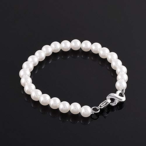 QJZM Urnen-Halskette, hochwertiges Perlen-Armband mit Edelstahl-Urnen-Halter, Charm-Armband für Damen, Armband mit Box von QJZM