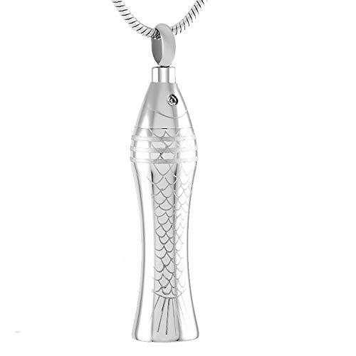 QJZM Urnen-Halskette aus Edelstahl, zylinderförmig, für Asche, Gedenkanhänger von QJZM