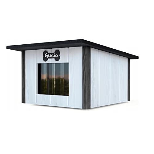 Hundehütte Outdoor Isoliert Höhle Winterfest Holz Katzenhaus 57 x 48 cm Größe M (Farbe 1) von QLS