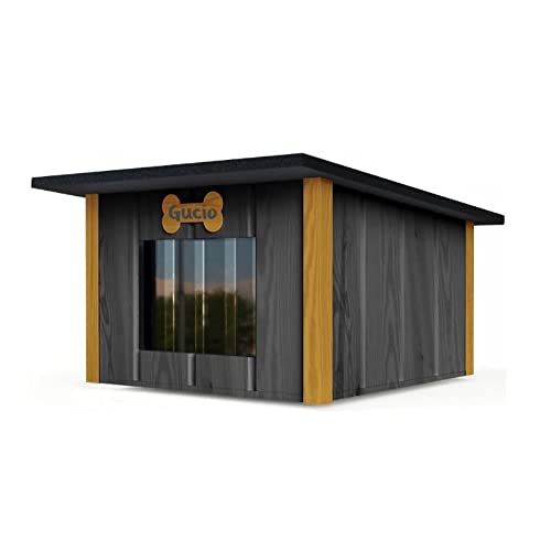 Hundehütte Outdoor Isoliert Höhle Winterfest Holz Katzenhaus 57 x 48 cm Größe M (Farbe 10) von QLS