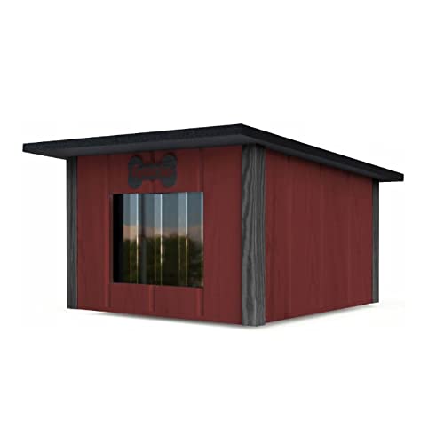 Hundehütte Outdoor Isoliert Höhle Winterfest Holz Katzenhaus 57 x 48 cm Größe M (Farbe 3) von QLS