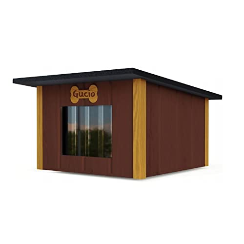 Hundehütte Outdoor Isoliert Höhle Winterfest Holz Katzenhaus 57 x 48 cm Größe M (Farbe 4) von QLS