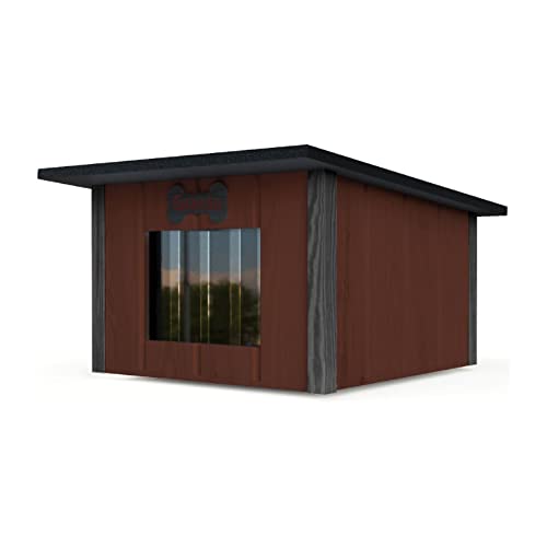 Hundehütte Outdoor Isoliert Höhle Winterfest Holz Katzenhaus 57 x 48 cm Größe M (Farbe 6) von QLS