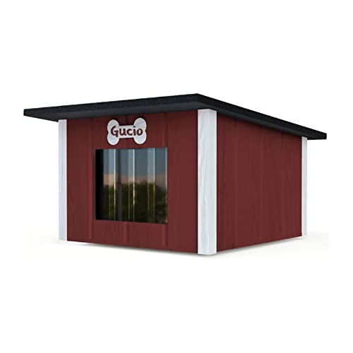 Hundehütte Outdoor Isoliert Höhle Winterfest Holz Katzenhaus 57 x 48 cm Größe M (Farbe 7) von QLS