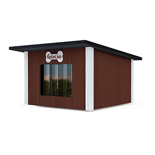 Hundehütte Outdoor Isoliert Höhle Winterfest Holz Katzenhaus 57 x 48 cm Größe M (Farbe 8) von QLS