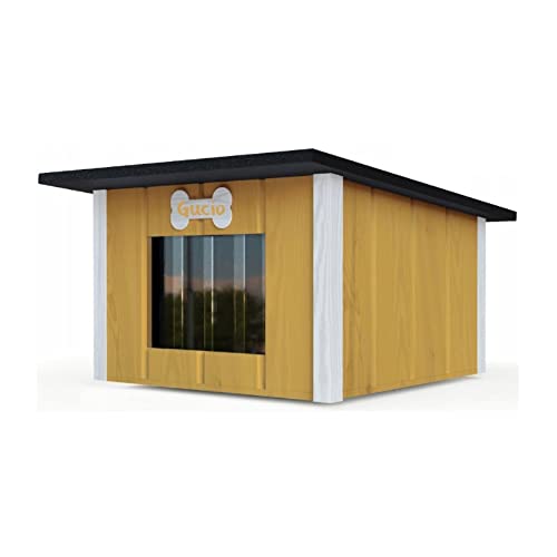 Hundehütte Outdoor Isoliert Höhle Winterfest Holz Katzenhaus 57 x 48 cm Größe M (Farbe 9) von QLS