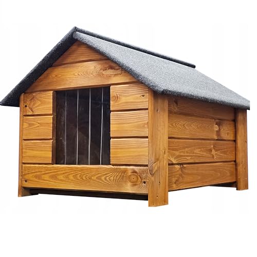 Hundehütte Wetterfest Hundehaus Hundehöhle Winterfest Isoliert Holz 84 x 68 cm Hundehütte Wetterfest Hundehaus Hundehöhle Winterfest Isoliert Holz 84 x 68 cm von QLS