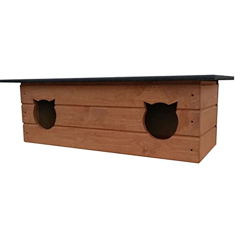 Katzenhaus 110x40 cm Katzenhütte Doppelt draußen Outdoor Winterfest isoliert aus Holz 8581 Katzenhaus 110x40 cm Katzenhütte Doppelt draußen Outdoor Winterfest isoliert aus Holz 8581 von QLS